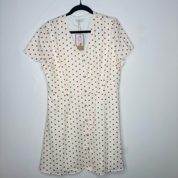 RIHOAS White and Red Polka Dot Midi Dress - Picture 3 of 6